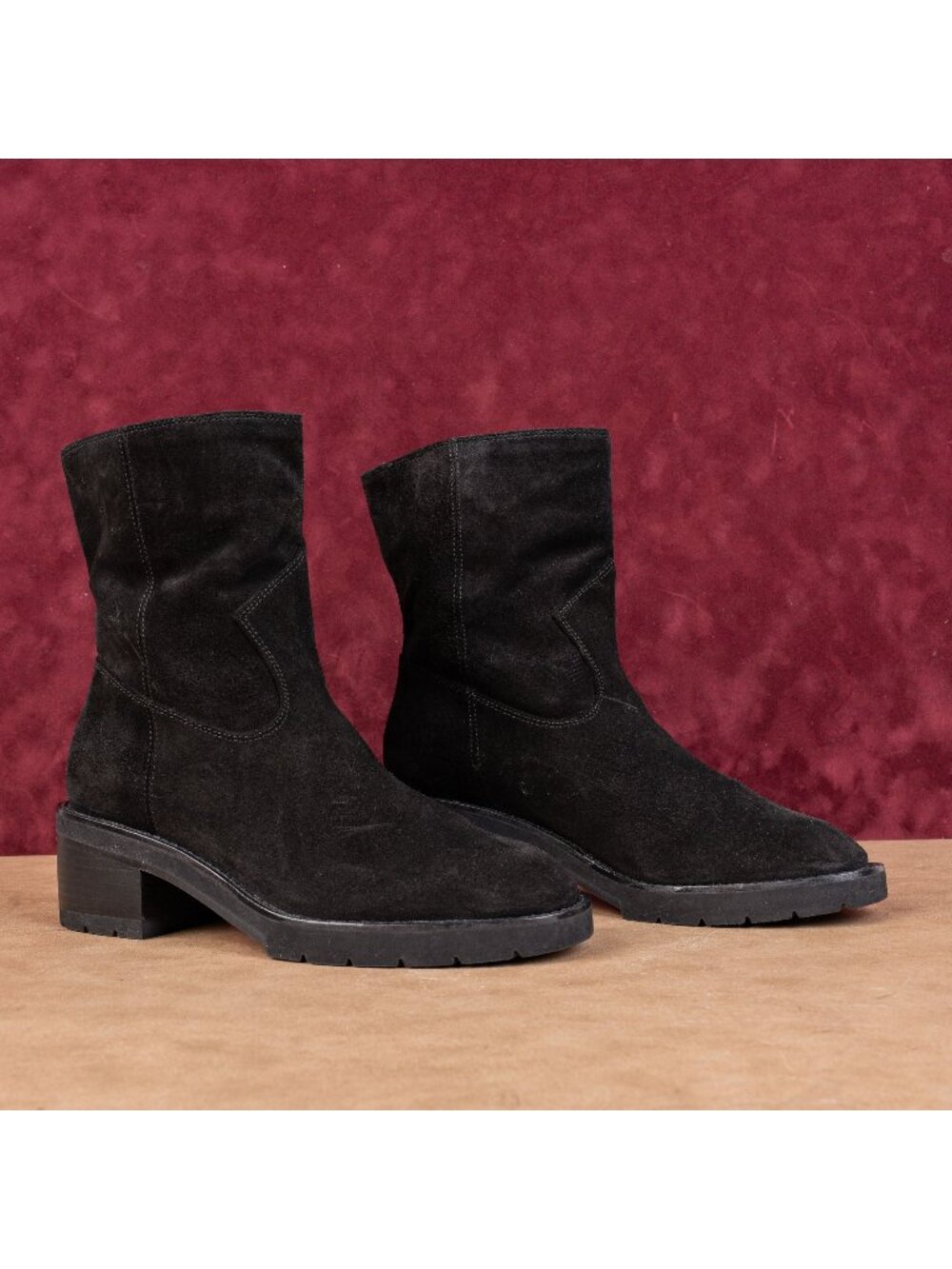 Stuart Weitzman Women Boulevard Black Suede Moto Festival party Pull Boots sz 8